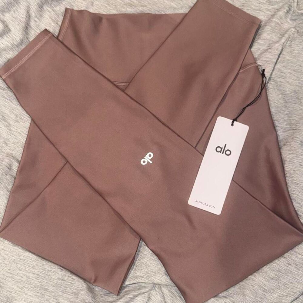 Alo-yoga Women's Pink and Brown Leggings